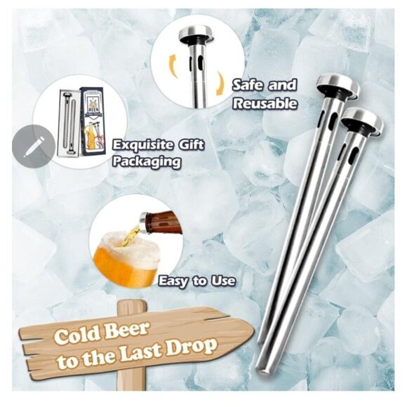 Beer Chiller Sticks for Bottles, Christmas Gifts for Him Husband Dad, Anniversar - Picture 4 of 13
